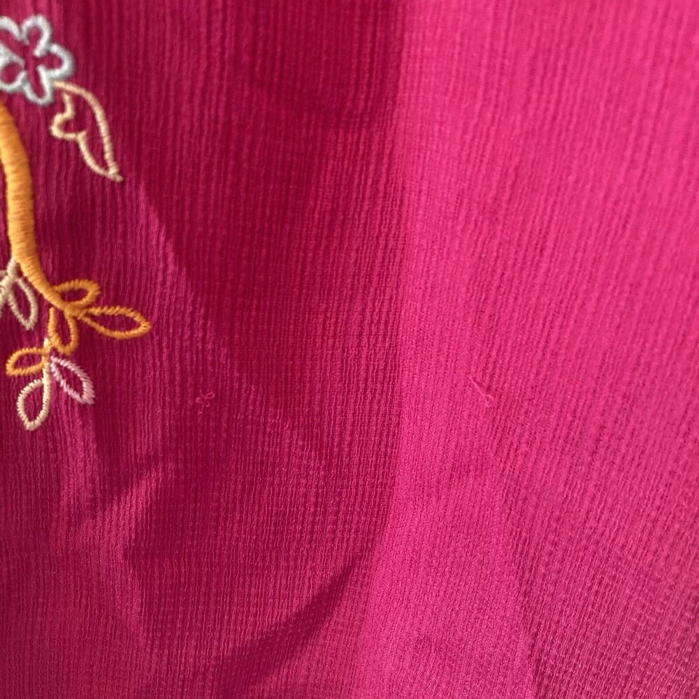 Savanna Jane Tunic Top Women's Small Magenta Embroidered Bell Sleeve Boho - Picture 7 of 16